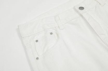 sanyamk High Street Sanskrit Embroidered Flared Jeans Men and Women Vibe Style Loose Straight Casual Denim Trousers Retro Baggy Pants