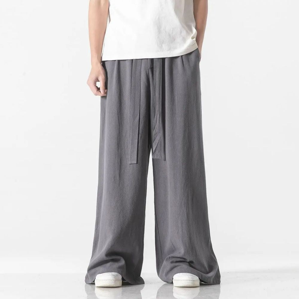 sanyamk Cotton Linen Vintage Men’s Harem Pants Harajuku Oversized Casual Man Wide Leg Pants Loose High Quality Men Trousers Jogger Pants