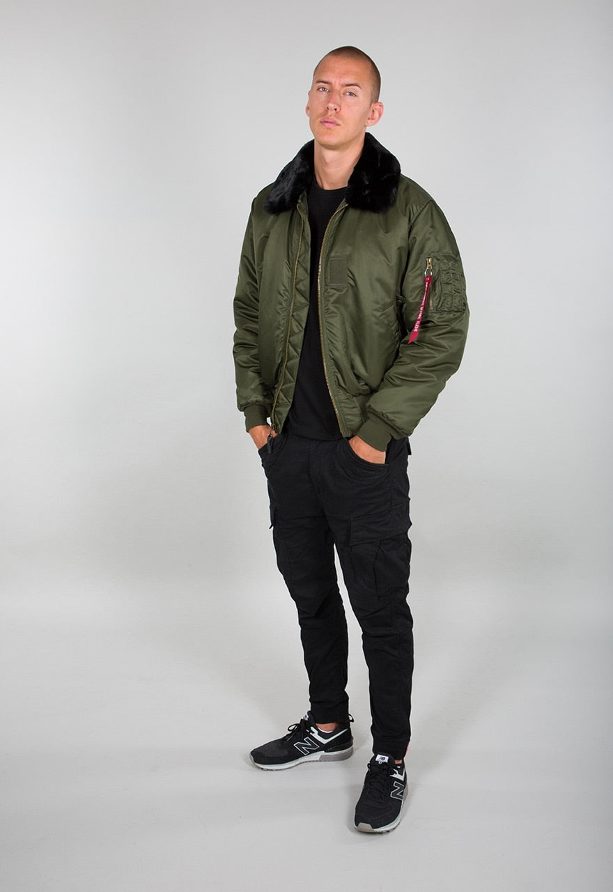 Bonsir Winter B15 American Retro Bomber Jacket Fur collar Cotton Padded Military Tactical Flight Jacket Male