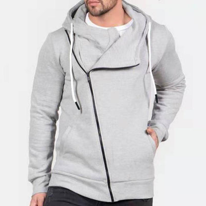 Bonsir Fashion Irregular Zip-up Solid Hooded Jackets For Men Autumn Winter Casual Long Sleeve Hoodies Cardigans Mens Trendy Streetwear