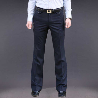 Bonsir New Fashion Business Suit Pants Men Casual Loose Baggy Micro Flared Trousers Office Leisure Korean Streetwear Clothing