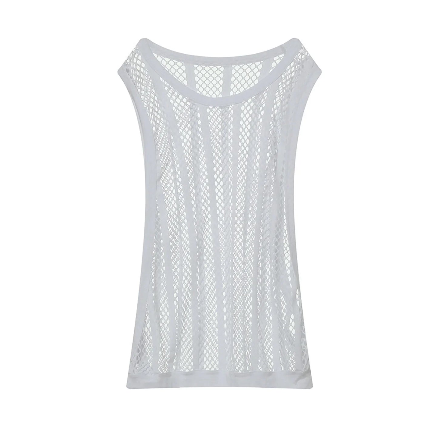 sanyamk  Men Tank Tops Sleeveless Undershirt Sexy Mesh Sheer Hollow Vest See Through Fishnet T Shirt Muscle Tee Singlet