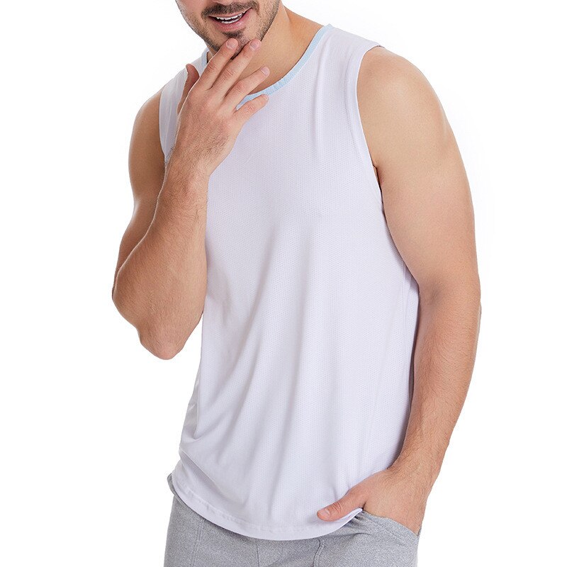 sanyamk 2022 NEW Summer Gym Tank Tops Men Fitness Vest Bodybuilding sleeveless shirt Male quick-drying Sports Undershirt Running Vest