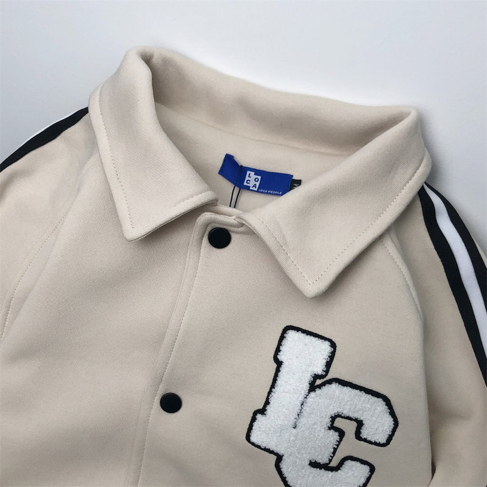 Bonsir Baseball Jackets For Men Cotton Striped Embroidery Turn-down Collar Men's Clothing Spring Harajuku Streetwear Casual Male