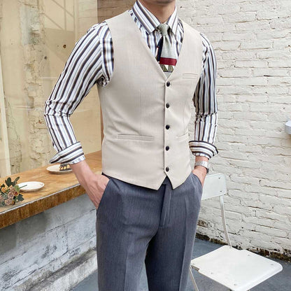 sanyamk New Fashion Leisure Vest Men's Casual Suit Waistcoat Slim Fit Business Office Clothing