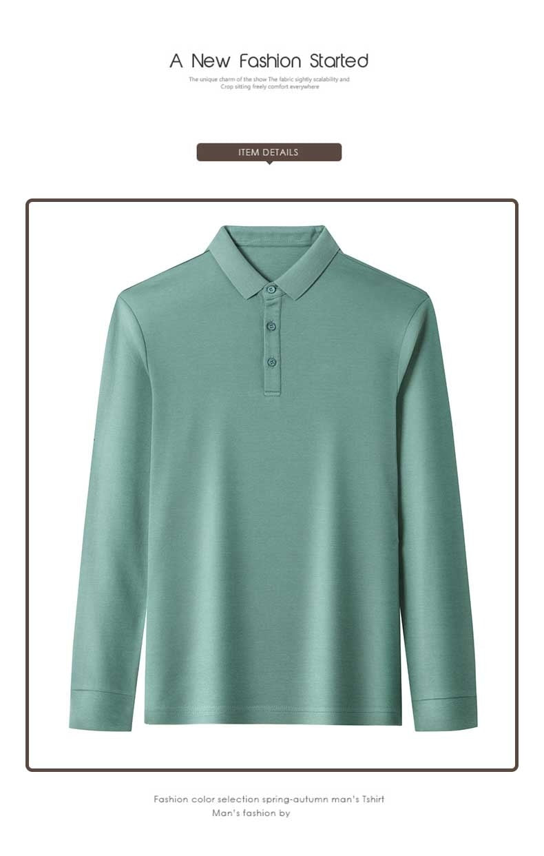 sanyamk Top Grade New Fashion Designer Brand Luxury Logo Men Polo Shirt 100% Cotton Casual Long Sleeve Tops Solid Color Men Clothes