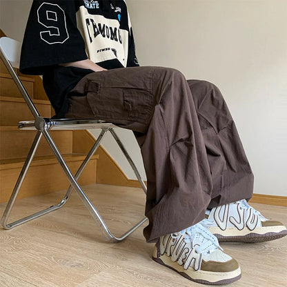 Bonsir New Harajuku Wide leg Men Pants Sweatpants Oversize Cargo Streetwear Baggy Trousers