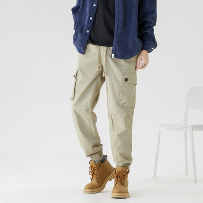 Bonsir Vintage Classic Cargo Pants for Men Black Khaki Green Brown Trousers Male Casual Japanese Streetwear Summer Large Size
