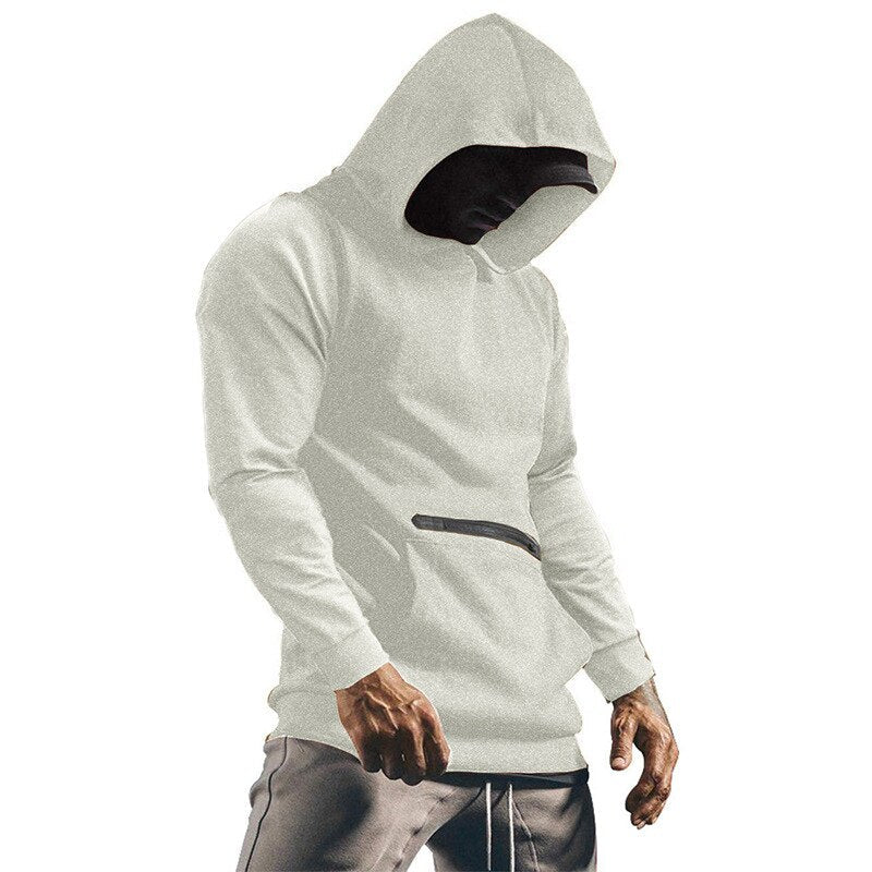 Bonsir Autumn Fashion Solid Hooded T Shirt Men Casual Big Pockets Stitching Drawstring Hoodies Male Fall Long Sleeve Hoodie Sweatshirts