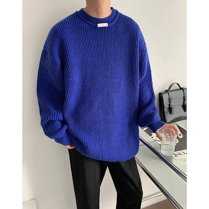 Bonsir Korean Fashion Sweaters Men Autumn Solid Color Wool Sweaters Slim Fit Men Street Wear Mens Clothes Knitted Sweater Men Pullovers