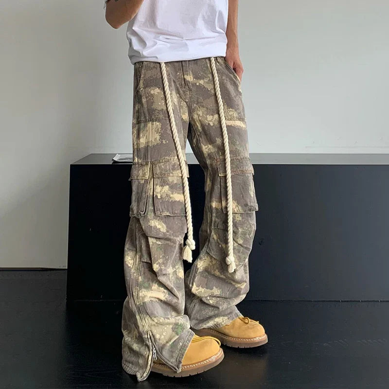 sanyamk Camouflage Cargo Pants Men Oversize Camo Trousers Male Loose Casual Vintage Streetwear Hip Hop Safari Style