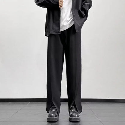 sanyamk Black Suit Pants Men Plus Size Social Mens Dress Pants Korean Loose Straight Casual Pants Mens Office Formal Trousers M-5XL