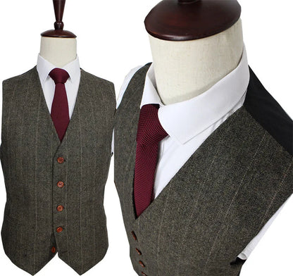 sanyamk Men Suit Custom Made Dark Green Herringbone Slim 3 Pieces Fit Wedding Business Banquet Tuxedo Jacket Vest With Pants