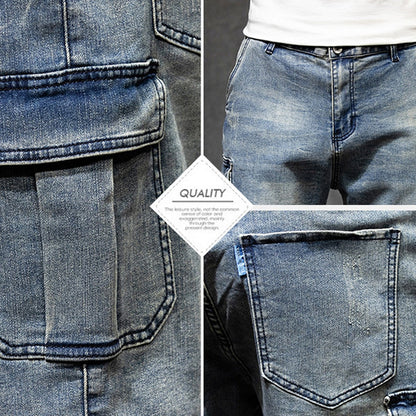 Bonsir Plus Szie 44 Denim Shorts Men Summer Jeans Shorts Baggy Cargo Shorts Fashion Streetwear Short Pants Male Big Size