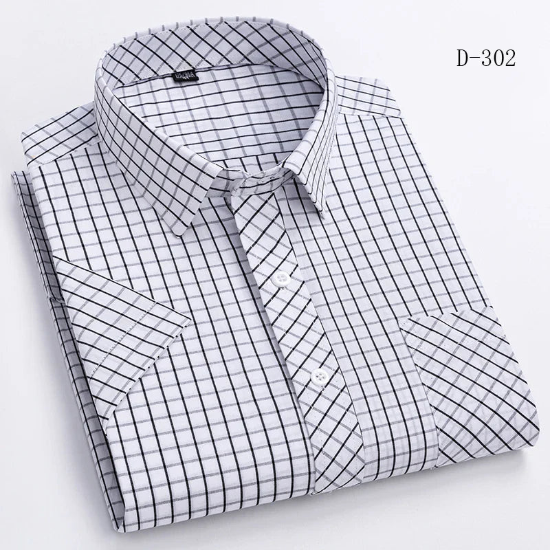 sanyamk Plaid Short Sleeve Shirts For Man Cotton England Preppy Classic Checked Summer New Fashion Clothing Businessman Casual Shirts