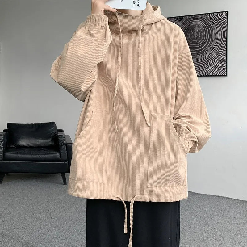 sanyamk  -  Autumn Stand Collar Hoodies Sweatshirts Men Woman Fashion Pink Black Khaki Hip Hop Hoody Male Brand Casual Loose Tops