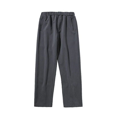 sanyamk -  Back Men's Zipper Design Suit Pants New Casual Elastic Waist Straight Trousers Streetwear Niche Design Pants 2A0748