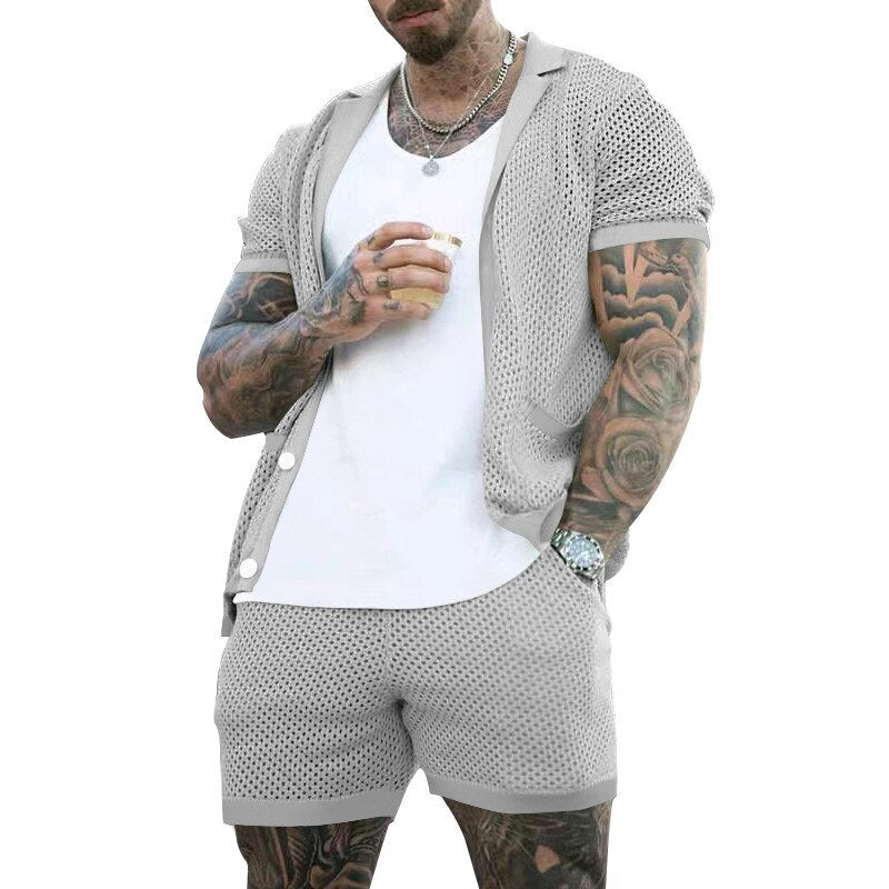 sanyamk Summer Tracksuit Men Sets Casual Men Set 2 Pieces Man Short Sleeve T-shirt Solid Sports Shorts Joggers Sets Men Clothing