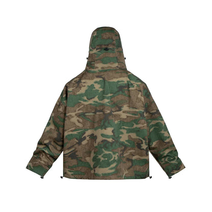 sanyamk Streetwear Color Match Camouflage Hooded Jacket for Men and Women Windbreaker Casual Loose Coat Outwear Baggy Patchwork Clothes