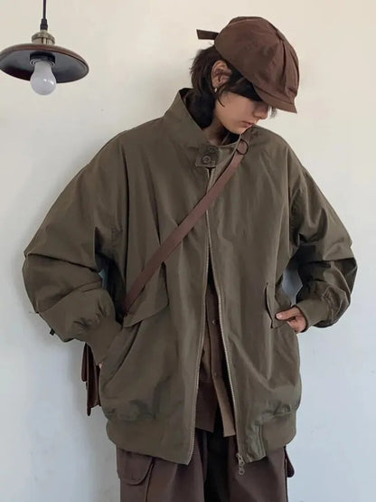 sanyamk High Quality Bomber Jacket Men Women Oversized Harajuku Streetwear Aviator Jackets Female 2000s Aesthetic Korean Fashion Coat