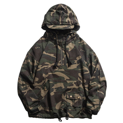 Bonsir Korean Style Hip Hop Military Camouflage Hoodie High Quality Streetwear Tactical Jacket Men Pullover Harajuku Tops Kpop Clothes