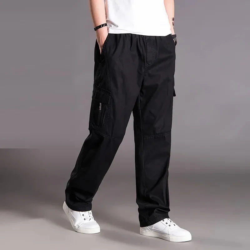 Bonsir Plus Size 8XL 140KG summer spring Men cargo pants thick high street safari style pockets Skateboard outdoor straight