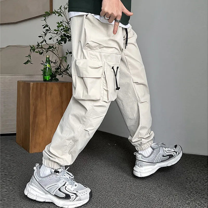 Bonsir Men's Cargo Pants Casual Multi-pocket Jogging Pants Hip Hop Running Long Trousers Male Autumn Streetwear Y2k Joggers Pants