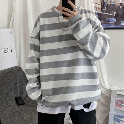 Bonsir Autumn Spring Men Classic Striped Hoodies Mens Hip Hop Streetwear Sweatshirt Male Casual Trend Cotton Pullover