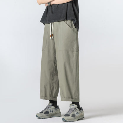 Bonsir Summer Oversized Wide Leg Pants Men Fashion Loose Casual Pants Men Japanese Streetwear Hip-hop Straight Pants Mens Trousers