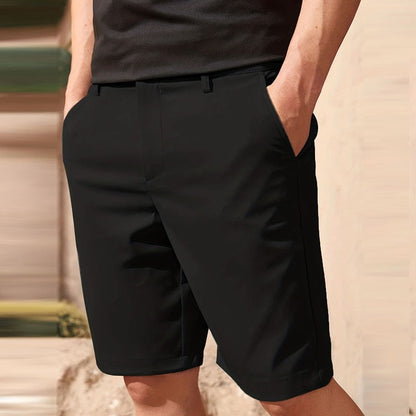 Bonsir Spring Summer Solid Color Casual Shorts Men Fashion Slim Fit Mid Waist Straight Short Pant Men's Leisure Shorts Streetwear