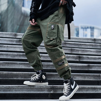 Bonsir Joggers Cargo Pants for Men Hip Hop Functional Style Harem Trousers Streetwear Techwear Pants Male