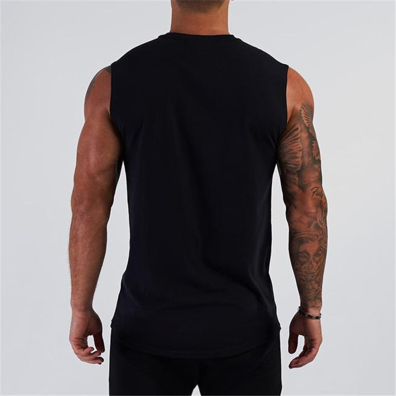 sanyamk Summer Compression Gym Tank Top Men Cotton Bodybuilding Fitness Sleeveless T Shirt Workout Clothing Mens Sportswear Muscle Vests