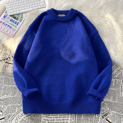 sanyamk Mens Solid Harajuku Warm Knitted Sweaters Pullover Men Vintage 15 Colors Winter Sweater Male Japanese Wool Sweater
