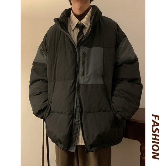 Bonsir Winter Jacket Men Warm Fashion Retro Thicken Jacket Men Japanese Streetwear Loose Thick Short Coat Mens Parker Clothes M-2XL