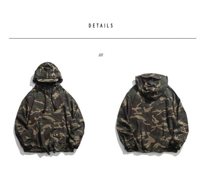 Bonsir Korean Style Hip Hop Military Camouflage Hoodie High Quality Streetwear Tactical Jacket Men Pullover Harajuku Tops Kpop Clothes