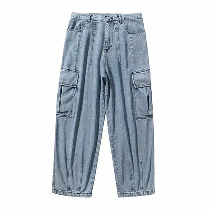 sanyamk Baggy Jeans Trousers Male Denim Pants Black Wide Leg Pants Men's Jeans Oversize Cargo Korean Streetwear Hip Hop Harajuku