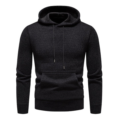 sanyamk New Autumn Winter Hoodies Men Fashion Hooded Sweatshirts Men Casual Knitted Pullovers Hooded Streetwear Solid Sports Sweatshirts