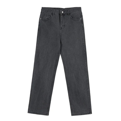 sanyamk -  Dark Men's Grey Jeans Men's Autumn Korean Loose Trend Straight Leg Wide Leg Pants Trend Casual Floor Long Pants 2Y2424