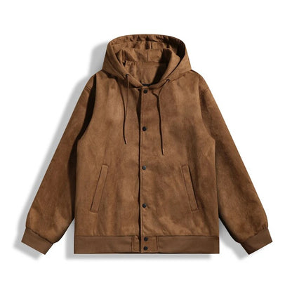 Bonsir Autumn Oversize Bomber Jacket Men Baggy Coat Fashion Korean Streetwear Vintage Hooded Outerwear Tops Clothing Male Plus Size
