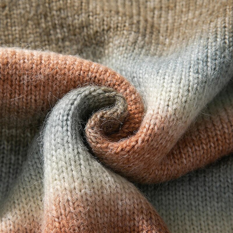 Bonsir Autumn Knitted Sweater Men Color Stripe Jumper Fashion Korean Causal Pullovers Knitwear Clothing Tops Male Female Plus Size
