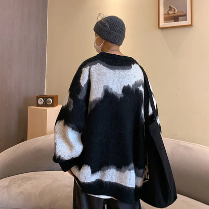 sanyamk Autumn winter thickened sweater men's Korean version trend loose knit winter ins lazy sweater coat