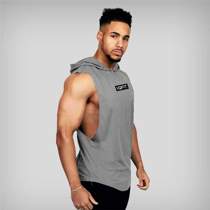 sanyamk Running Vest Brand Gym Clothing Mens Bodybuilding Hooded Tank Top Cotton Sleeveless Vest Sweatshirt Fitness Workout Sportswear