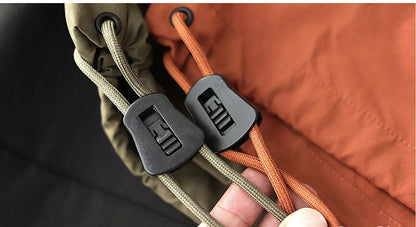 sanyamk Autumn Trekking Hooded Work Jacket Men's Windproof New Loose Half Zipper Stormsuit Outdoor Camping Hiking Riding Coat Tooling