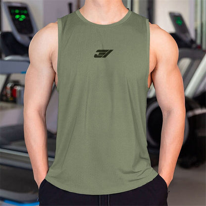 sanyamk Men Bodybuilding Tight Running Tank Tops Summer Jogger Workout Sleeveless Gyms shirt Men Sports Vest Fitness Brand Male Clothing