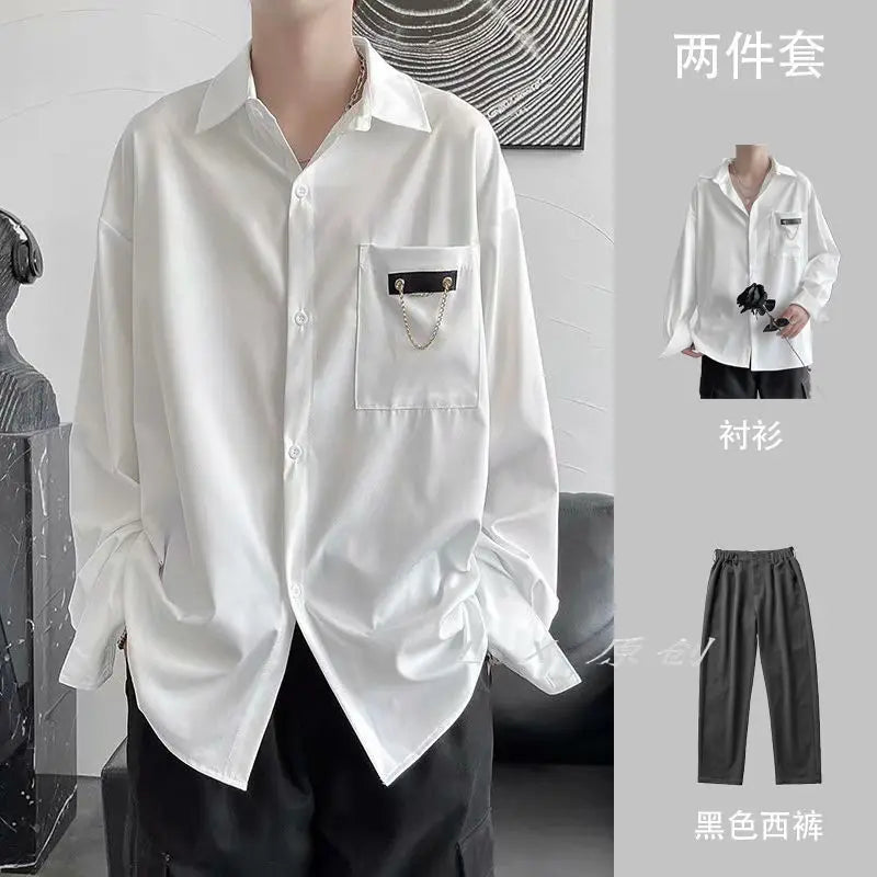 sanyamk New Men's Casual Sets T-Shirts + Pants 2023 Spring Autumn Sportswear Jogger Sets Male Fashion Tracksuits Tee Tops Hombre A74