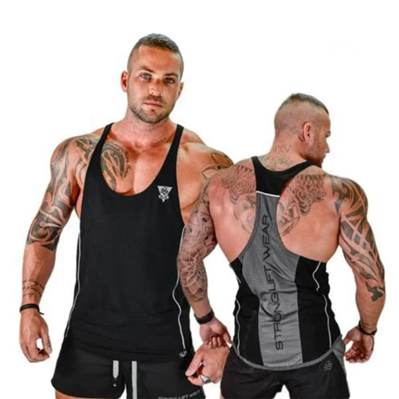 sanyamk Mens Bodybuilding Tank top Gyms Fitness sleeveless shirt New Male Cotton clothing Fashion Singlet vest Undershirt vest for men