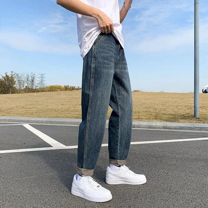 Bonsir Autumn Winter Men's Thick Fleece Warm Jeans Business Straight Stretch CottonDenim Pants Casual Trousers Male Pants Jeans G99