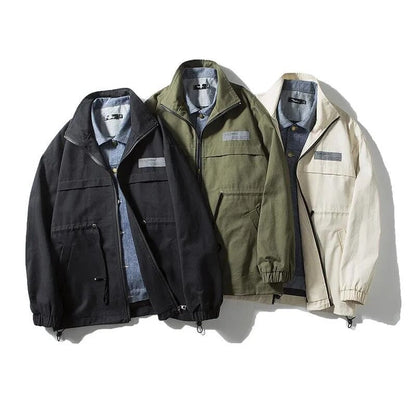 sanyamk Men Fake Two Pieces Denim Patchwork Jacket Jeans Spliced Sashes Contrast Casual Jacket Coat Retro Zip Closure Coat Plus Size
