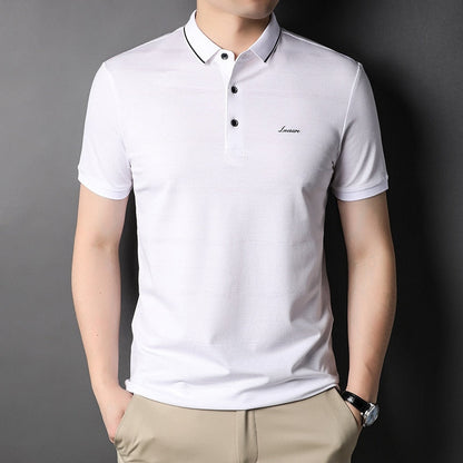 sanyamk Top Grade Brand Designer Luxury Summer Polo Shirt Men Design Plain Simple  Short Sleeve Casual Fashions Mens Clothes 2022