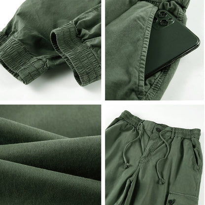 Bonsir Vintage Classic Cargo Pants for Men Black Khaki Green Brown Trousers Male Casual Japanese Streetwear Summer Large Size